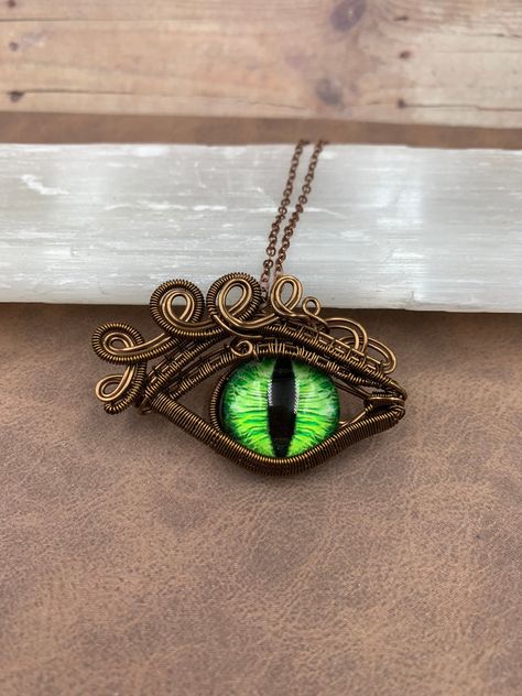 Dragon eye pendant, evil eye jewelry, wire wrapped pendant, wire wrapped jewelry Wrapped Crystal, Wire Wrapping Crystals, Dragon Eye, Dragon Pendant, Jewelry Wire, Eye Pendant, Wrapped Jewelry, Unique Pendant, Evil Eye Jewelry