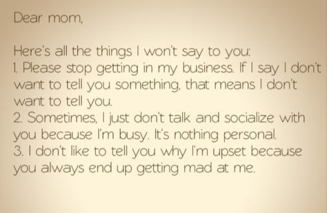 I'm Busy, Dear Mom, You Love Me, Dont Stop, Love Me, To Tell, I Love You, Meant To Be, Quotes