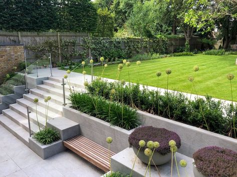 Luxury Garden Design, Planning Garden, Planters Garden, Contemporary Garden Design, Yard House, Sloped Backyard, Terrace Garden Design, Gardening Design, James Lee