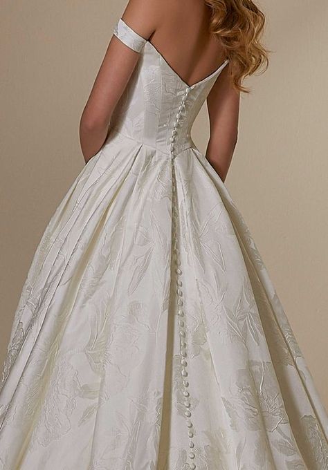 Marquesa Wedding Dress | Morilee Satin Wedding Dress With Flowers, Ball Gown Wedding Dress With Straps, Elegant Satin Wedding Dress Ball Gown, Off The Shoulder Ball Gown Wedding Dress, Silk And Lace Wedding Dress, Satin Wedding Dress Ballgown, Gown Satin Dress, Wedding Gown Satin, Brocade Wedding Dress