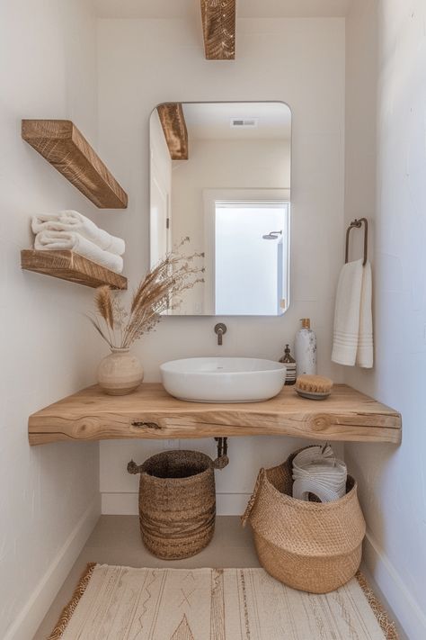 Explore 47+ Stunning Small Bathroom Ideas for Compact Spaces Baño Pequeño Ideas, Minimalist Small Bathrooms, Reclaimed Wood Vanity, Rustic Bathroom Vanities, Compact Bathroom, Glass Shower Enclosures, Bad Inspiration, Patterned Floor Tiles, Bathroom Inspiration Decor