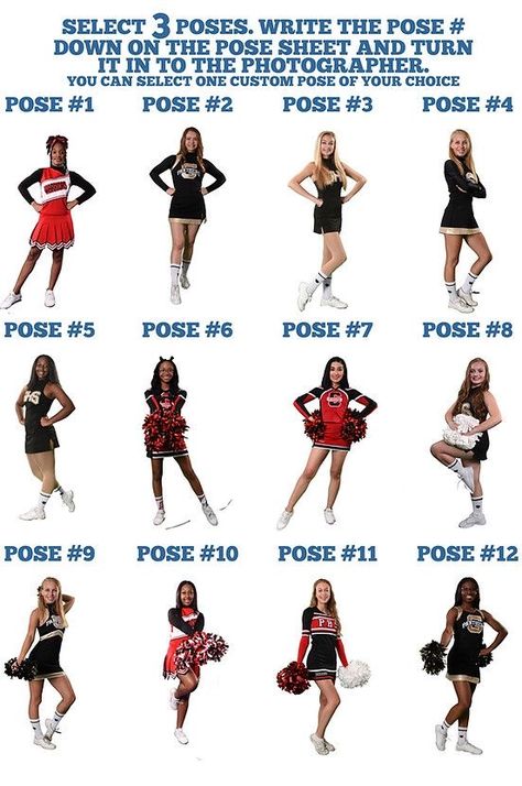 Peewee Cheer Photography Poses, Cheer Pose Reference, Easy Cheer Poses, Cheer Photo Hairstyles, Cheerleading Action Shots, Cheer Leader Poses, Dance Team Poses For Pictures, Indoor Cheer Pictures, Football Field Cheer Pictures