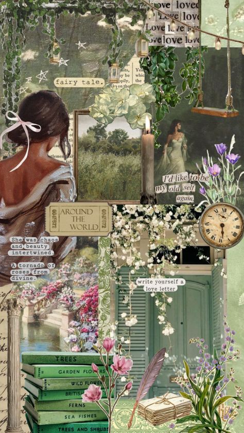 April Collage, Flower And Book, Faerie Aesthetic, Book Collage, Dream Anime, Collage Background, Bullet Journal Art, Amazing Art Painting, Creative Drawing