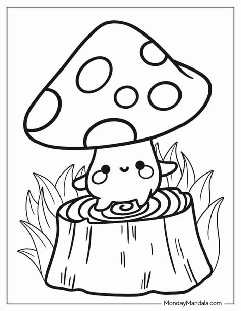 38 Mushroom Coloring Pages (Free PDF Printables) Fun Easy Coloring Pages, Cute Plant Coloring Pages, Cute Mushroom Coloring Pages, Cottagecore Colouring Pages, Shroom Coloring Pages, Unique Coloring Pages Free Printable, Ipad Coloring Pages Free, Mushroom Colouring Pages, Easy Coloring Pages Aesthetic