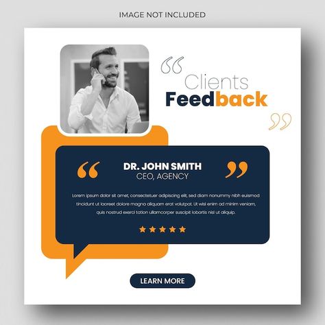 Creative Feedback Ideas, Client Testimonials Design Inspiration, Testimonial Ads Ad Campaigns, Feedback Design Creative, Client Testimonial Template, Customer Review Post Design, Testimonial Social Media Design, Client Review Post, Testimonial Creative Ads