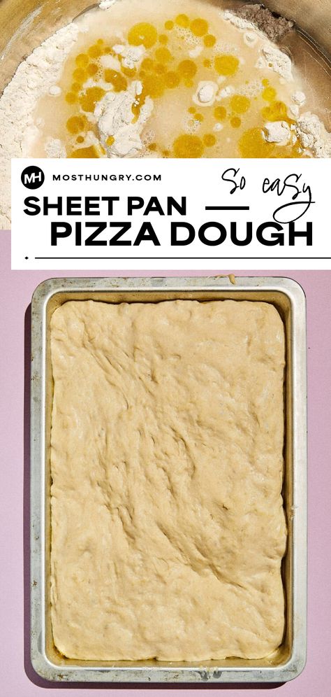 Easy Pizza Dough Recipe Airy Pizza Dough Recipe, Olive Oil Pizza Dough, Pan Pizza Dough Recipe, Pizza Dough Recipe Quick Rise Yeast, Pizza Dough Rapid Rise Yeast, Homemade Pizza Dough With Active Dry Yeast, Overnight Pizza Dough, Sheet Pizza, Pizza Dough Active Dry Yeast