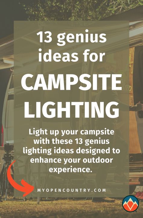 Light up your campsite with these 13 genius lighting ideas designed to enhance your outdoor experience. From innovative LED setups to creative use of lanterns and string lights, these ideas will make your campsite cozy and functional. Perfect for any camping setup, whether in a tent, RV, or under the stars. | Learn more about Get Outdoors Rv Camp Site Set Up Ideas, Camp Site Set Up Ideas Glamping, Campsite Setup Ideas Tent, Outdoor Camper Setup, Camping Lights Ideas, Campsite Lighting Ideas, Seasonal Campsite Ideas, Campsite Decorating Ideas, Unique Camping Ideas