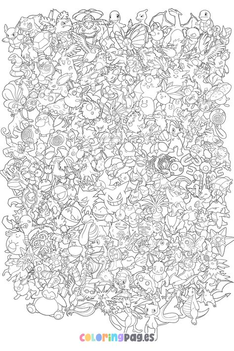 Discover fun and creative ways to engage your kids with our free Ultimate Pokémon (1. Generation) coloring page, perfect for all Pokémon fans! Pokemon Coloring Pages For Adults, Pokemon Color By Number Free Printable, Pokemon Colouring Pages, Pokemon Evolutions Chart, Pokémon Colouring, Pokemon Colouring, Pokemon First Generation, First Gen Pokemon, Coloring Pokemon