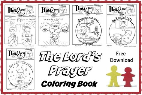 The Lord's Prayer for Kids – Free Lessons & Coloring Pages Prayer Coloring Pages For Kids, The Lord's Prayer For Kids, Lords Prayer Crafts, Lord's Prayer Printable, Prayer For Kids, Safari Vbs, Sunday School Worksheets, Prayer Crafts, Lord's Supper