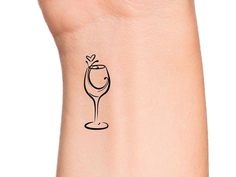 Tiny Wine Glass Tattoo, Mixology Tattoo, Wine Glass Tattoos, Wine Glass Tattoo, Wine Tattoo, Airplane Tattoo, Plane Tattoo, Heart Temporary Tattoos, Tiny Wrist Tattoos