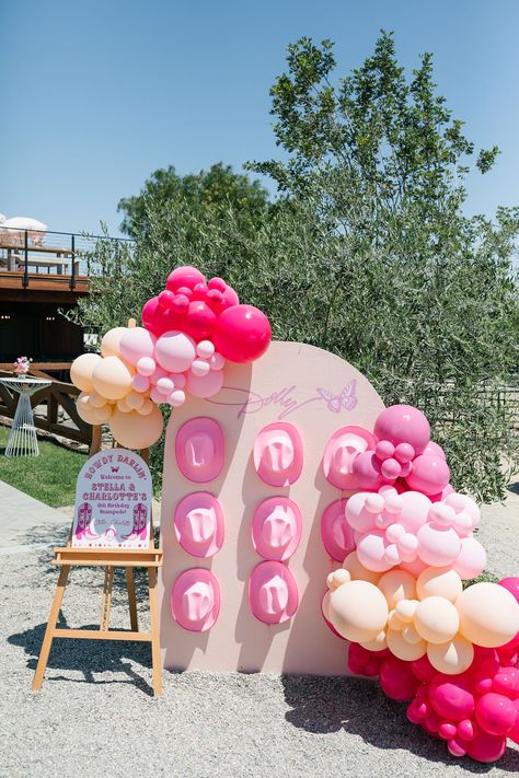 An Adorable Pink Rhinestone Dolly Parton Birthday Party • Beijos Events Dolly Parton Birthday Party, Girly Color Palette, Pink Cowgirl Hats, Dolly Parton Party, Dolly Parton Birthday, Dolly Party, Welcome Wall, Rodeo Party, Rodeo Birthday