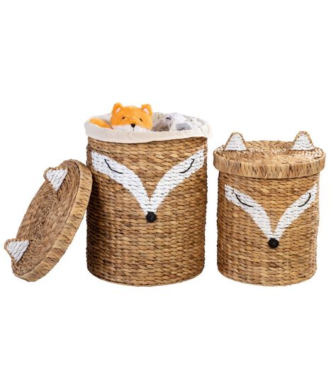 Dreamy Nursery, Storage Baskets With Lids, Woodland Nursery Theme, Small Basket, Water Hyacinth, Wire Frame, Woodland Nursery, Basket Sets, Stylish Storage