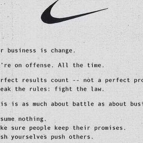 ONE37pm on Instagram: "Phil Knight’s manifesto for Nike from 1980 should be hung in every startup office." Startup Office, Phil Knight, Start Up, Marketing, Nike, On Instagram, Instagram