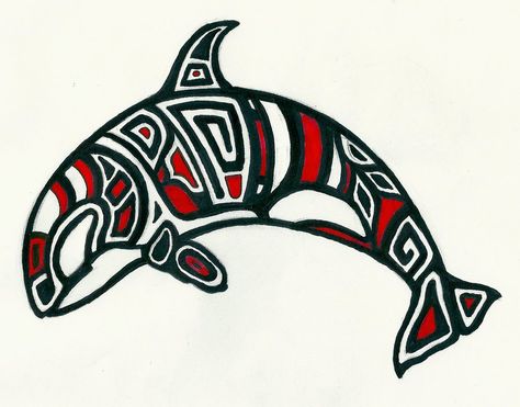 orca tattoo Killer Whale Tattoo, Haida Tattoo, Arte Haida, Orca Art, Orca Tattoo, Whale Tattoo, Native Tattoos, Native Artwork, Pacific Northwest Art