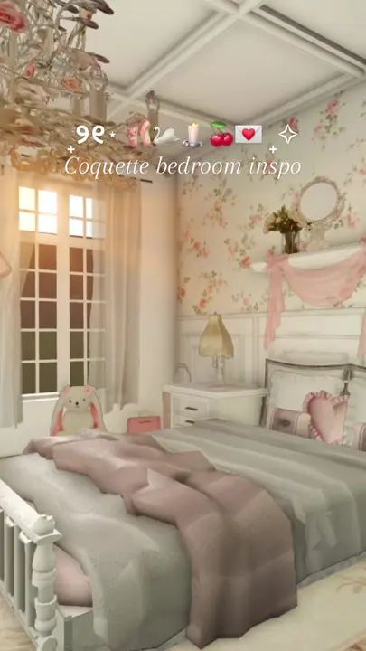 (12)₊୨୧⋆ Coquette bloxburg bedroom inspo, decals by @The Revello’s #fyp #... | coquette | TikTok Cute Bloxburg House Interior, Bloxburg House Croquette, Bloxburg Bedroom Ideas Aesthetic Pink, Coquette Houses Bloxburg, Azyria Bloxburg, Bloxburg Couqutte House, Aesthetic Bloxburg Houses Interior, Coqquete Bloxburg House, Bloxburg Kawaii Bedroom