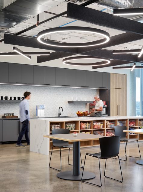 Cafe Break Room Design, Office Break Room, Work Cafe, Kitchen Lounge, Interior Work, Corporate Interiors, Cool Office, Cool Apartments, Break Room