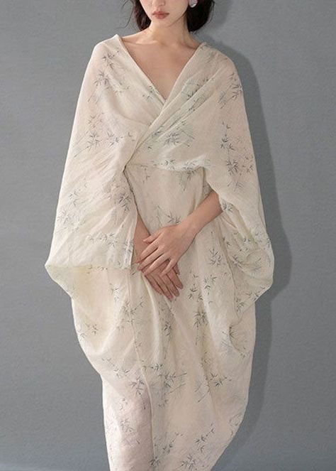 Long Dresses Long Sleeve, Long Linen Dress, Hanfu Dress, روتين العناية بالبشرة, Fine Print, Comfortable Room, Fine Linen, Dresses Long Sleeve, Fantasy Fashion