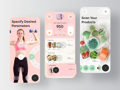 MyFitnessPal – Food Tracker App by Stav D. for RonDesignLab ⭐️ on Dribbble Workout Tracker App, Food Tracker App, Track Diet, Workout Tracker, Food Tracker, Health App, Fitness Tracker, Ui Design, App Design