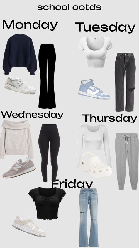 School fits!! #ootd #f4f #shufflesapp #foryoupage #l4l #likeforlike #thatgirl #aesthetic #beauty #outfitinspo Cute Easy Outfits For School, Thatgirl Aesthetic, Simple Outfits For School, Casual Preppy Outfits, Outfit Inspo Casual, Trendy Outfits For Teens, Clothes And Shoes, Cute Lazy Day Outfits, Everyday Fashion Outfits