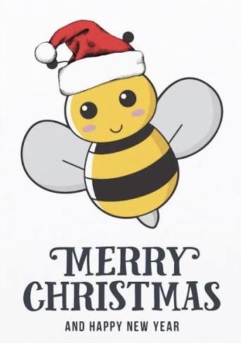 Christmas Bumble Bee, Christmas Bees, Xmas Card Greetings, Bee Themes, Christmas Bee, Bee Christmas, Bee Puns, Bee Room, Bee Theme Party