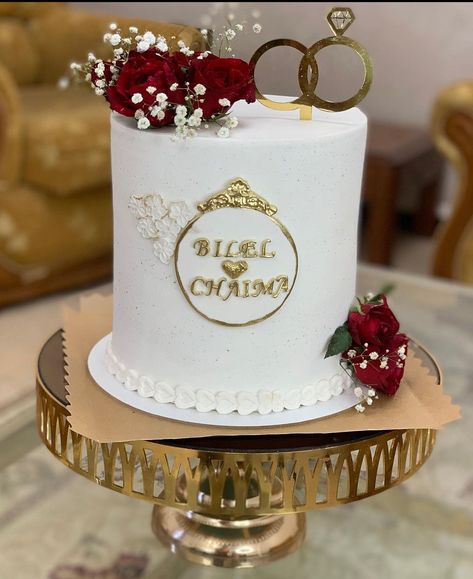 Nikkah Cake Designs, Engagement Cake Ideas One Layer, Nikah Cake Ideas, Nikkah Cake Ideas, Engagement Cake Designs Simple, Nikah Cake, Engagement Cake Images, Nikkah Cake, Marriage Anniversary Cake