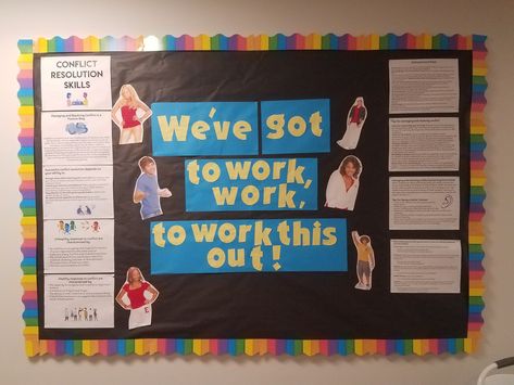 Song Lyric Bulletin Boards, Conflict Resolution Bulletin Board, High School Musical Bulletin Boards, Music Ra Bulletin Boards, Resolution Board, Peer Mediation, Res Life Bulletin Boards, High School Bulletin Boards, College Bulletin Boards