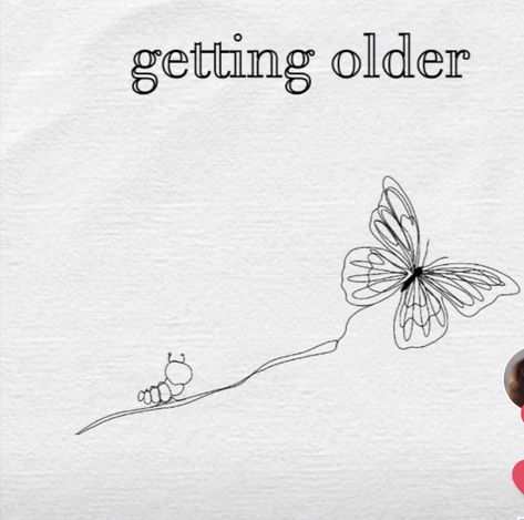 Getting Older Tattoo Billie, Happier Than Ever Tattoo, Billie Eilish Tattoo Ideas Lyrics, Billie Eilish Inspired Tattoos, Billie Eilish Tattoo Ideas, Happiness Tattoo, Old Tattoos, Cute Canvas Paintings, Cute Canvas