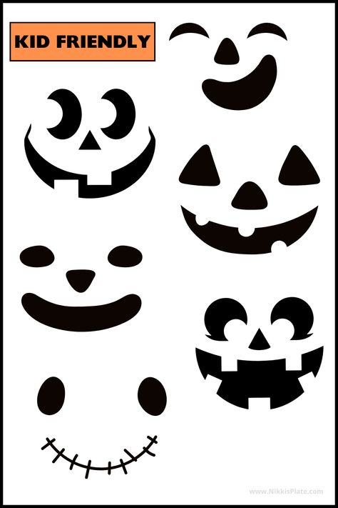 Make A Jack O Lantern Printable, Scary Jack O Lantern Faces Template, Printable Halloween Pumpkin Template, Pumpkin Faces Printable, Funny Jackolantern Faces, Jack-o-lantern Faces, Easy Jack O Lantern Faces For Kids, Pumpkin Face Cut Out, Basic Jack O Lantern Face