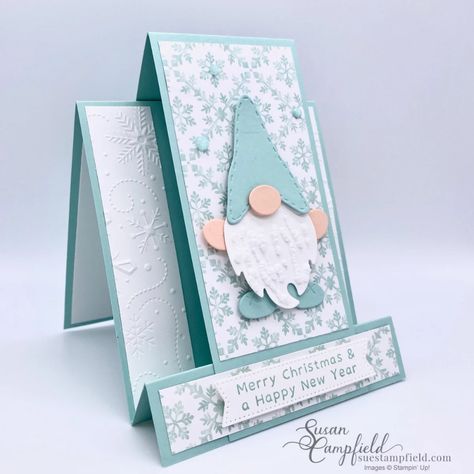 Kindest Gnomes, Gnome Cards, Side Step Card, Jaded Blossom, Fancy Fold Card Tutorials, Holiday 2022, Step Cards, Stampin Up Christmas Cards, Fall Mini