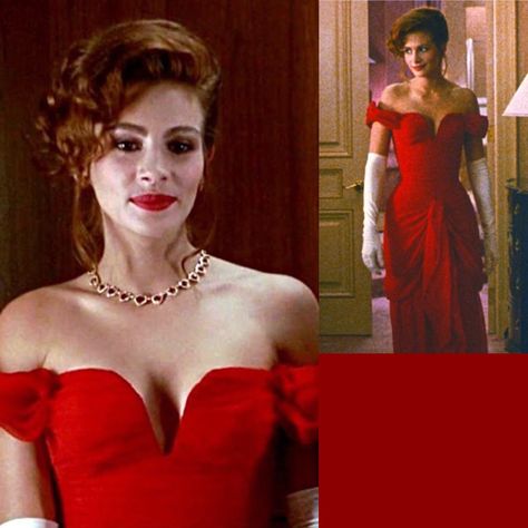 Pretty Women Red Dress, Julia Roberts Red Hair Pretty Woman, Pretty Woman Costume Red Dress, Julia Roberts Pretty Woman Red Dress, Pretty Woman Fashion, Pretty Women Dress, Pretty Woman Dress Movie, Red Hair And Red Dress, Pretty Woman Julia Roberts Outfits