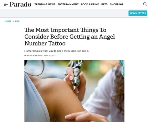 Are you thinking of getting an Angel Number tattoo? Here is what to consider! https://parade.com/living/what-to-consider-before-getting-an-angel-number-tattoo Angel Numbers Tattoo Placement, Angel Number Tattoo Placement, Number Tattoo Placement, 1234 Angel Number, Angel Number Tattoo, Number Tattoo, Number Tattoos, Symbol Tattoos, Got Quotes