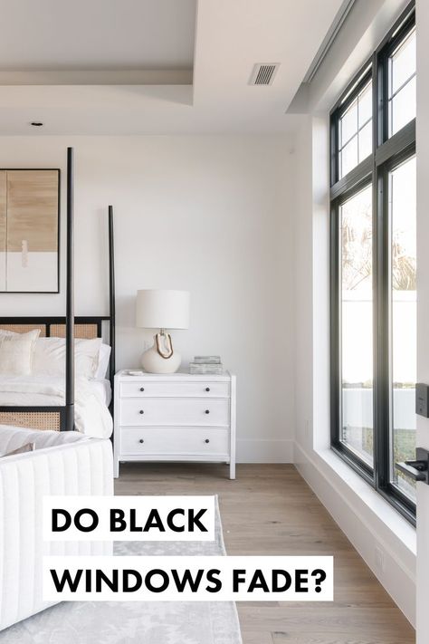 We’re answering a few of the most frequently asked questions about black vinyl windows and explaining how they compare to Fibrex material windows. Vinyl Window Ideas, Modern Black Windows, Black Windows And Doors, Black Vinyl Windows, Andersen Doors, Black Fixtures, Crittal Windows, Fiberglass Windows, Big Doors