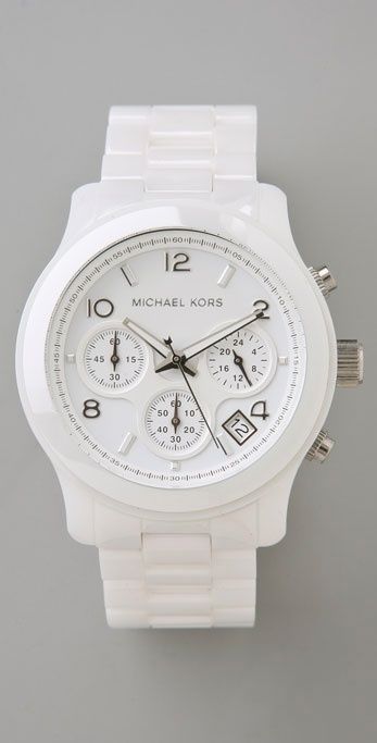 Michael Kors Ceramic Watch More Woman Watches, Mk Watch, The Bling Ring, White Lady, Mk Handbags, Cheap Michael Kors, Ceramic Watch, Michael Kors Outlet, White Watch