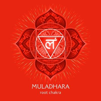 Muladhara, Root Chakra Symbol. Colorful Mandala Stock Vector - Illustration of human, ethnic: 166994673 Chakra Wallpaper, Root Chakra Symbol, Chakra Balancing Essential Oils, Chakra Painting, Sacral Chakra Healing, Chakra Chart, Muladhara Chakra, Cupressus Sempervirens, Root Chakra Stones