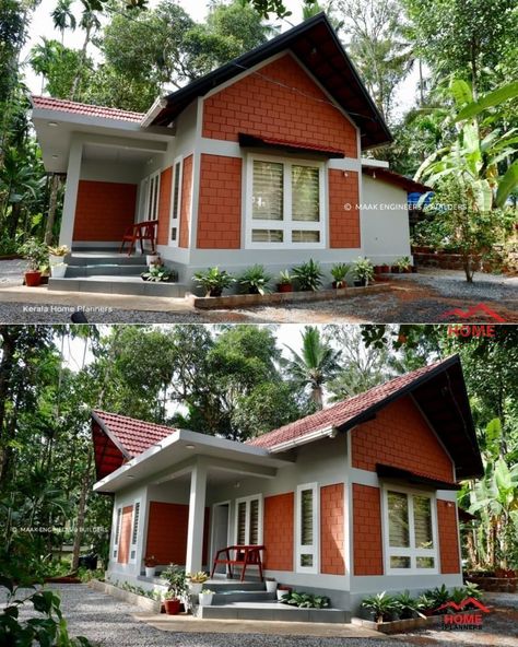 Sustainable House Plans, Kerala Homes, Small House Design Kerala, Tiny House Plans Small Cottages, Kerala Traditional House, Kerala Home, 2bhk House Plan, House Wall Design, Small House Design Exterior