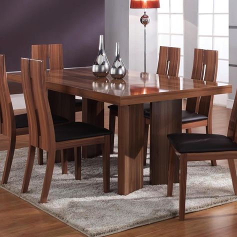 Irene Irene Rectangular Dining Table by Chintaly Imports Wooden Dining Room Table, Wooden Dining Table Designs, Wooden Dining Table Set, Wooden Dining Room Chairs, Dining Table Wood, Set Meja Makan, Wood Table Design, Wooden Sofa Designs, Dinning Room Design