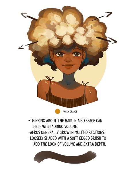 Art Style Hair, Afro Tutorial, Drawing Help, Oc Inspiration, Art Advice, Tutorials Drawing, Digital Painting Tutorials, Hair Reference, Art Brushes