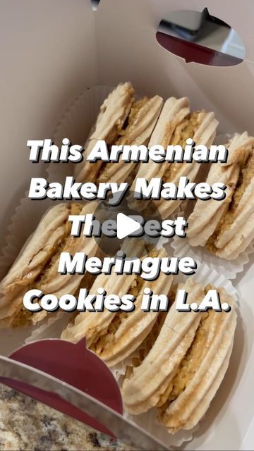 MonsterMunching on Instagram: "These meringue cookie sandwiches are called “bezzeh” and when you eat it, your brain tells your mouth that you need more of it. It’s the same thing that happens with anything addictive.

The meringue itself is a thing of wonder, simultaneously sticky, chewy, crumbly, crunchy. The outside texture is airy and crisp while the inside feels like something between taffy and a just-toasted marshmallow. By itself, the meringue is already habit forming. But added with the filling of chopped walnuts and that vanilla-scented buttercream, it should be regulated as a controlled substance.

📍Karina’s Cake House
515 S Glendale Ave
Glendale, CA 91205

#foodgasm #foodporn #instafood #foodphotography #foodblogger #glendale #armenianbakery #karinascakehouse #meringue #meringue Meringue Cookie, Cookie Sandwiches, Cake House, Meringue Cookies, Habit Forming, Toasted Marshmallow, Taffy, Sandwich Cookies, Your Brain