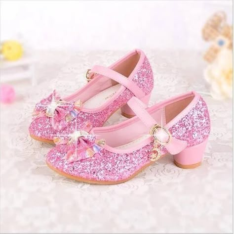 Birthdays Dress, Heels For Party, Princess Elsa Dress, Girls Pumps, Kids Heels, Girls High Heels, Charmmy Kitty, Flower Girl Shoes, Princess Flower