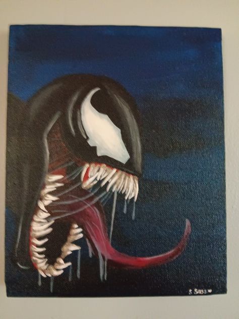 Painting In Acrylic, Paint Ideas, Venom, Canvas Painting, Paint, Canvas