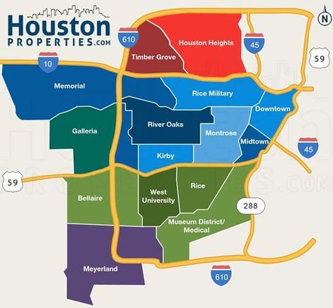 Houston's Best Neighborhoods for Millennials in 2019 | Move Matcher River Oaks Houston, Montrose Houston, Nice Map, Houston Map, Houston Neighborhoods, Houston Homes, Texas Trip, Texas Baby, Houston Heights