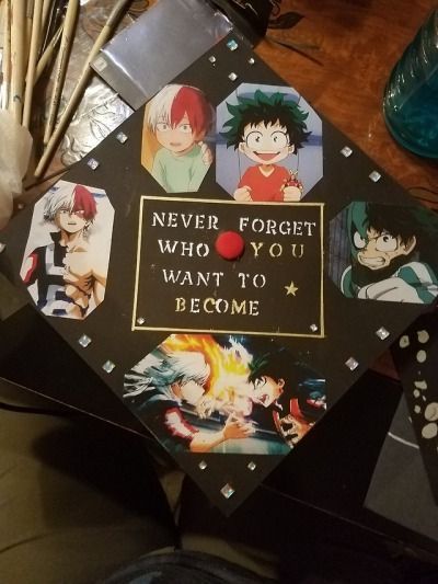 Demon Slayer Graduation Cap, Anime Grad Cap Ideas, Anime Grad Cap, Anime Graduation Cap, Funny Graduation Cap Decoration, Anime Graduation, Grad Cap Decoration Ideas, Graduation Cap Design Ideas, Grad Hat Ideas