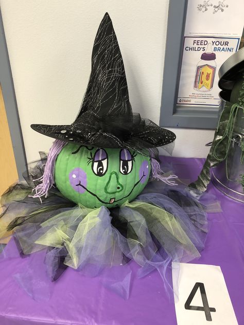 Witch 2018 No Carve Witch Pumpkin Ideas, No Carve Witch Pumpkin, Pumpkin Witch Painting, Witch Pumpkin Painting Ideas, Pumpkin Painting Ideas Witch, Witch Pumpkin Ideas, Witch Painted Pumpkin, Painted Witch Pumpkin, Wicked Witch Pumpkin