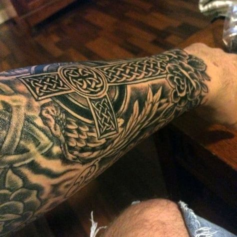 Celtic Forearm Tattoo, Irish Cross Tattoo, Celtic Cross Tattoo For Men, Celtic Warrior Tattoos, Celtic Cross Tattoo, Forearm Tattoo Designs, Celtic Sleeve Tattoos, Celtic Tattoos For Men, Celtic Tattoo Designs