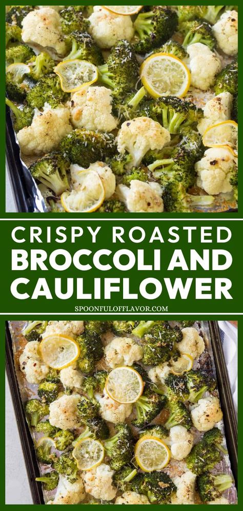 Out of Thanksgiving side dish ideas? Try this Roasted Broccoli and Cauliflower! It starts with tender and crispy roasted vegetables with lots of flavors! Pin this healthy Thanksgiving dinner recipe! Broccoli As A Side Dish, Best Roasted Broccoli And Cauliflower, Broccoli And Cauliflower Recipes Baked, Recipes For Broccoli And Cauliflower, Broccoli Cauliflower Brussel Sprouts, Roasted Brocolli And Cauliflower Recipes, Brocolli Thanksgiving Side, Roast Cauliflower And Broccoli, Roasted Broccoli Cauliflower And Carrots