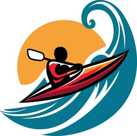 Kayak Watersports paddling on sea waves vector logo template clip art vector illustration Kayak Logo Design, Art Vector Illustration, Outrigger Canoe, Waves Vector, Sea Waves, Water Sports, Logo Templates, Vector Logo, Vector Design