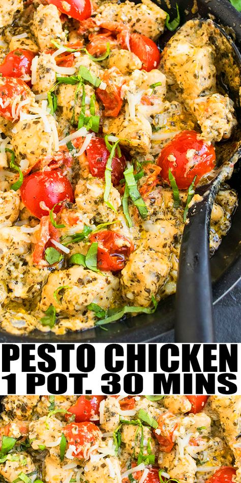 Panini Pizza, Walnut Chicken Recipe, Pasta Tortellini, Creamy Pesto Chicken, Basil Pesto Chicken, Chicken Pesto Recipes, Quick Chicken Recipes, Healthy Pasta, Italian Sauce