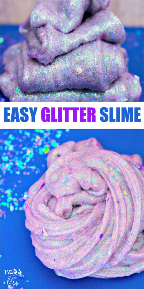 Make Slime For Kids, Fun Slime, How To Make Glitter, Easy Toddler Crafts, Slime For Kids, Homemade Art, Glitter Slime, Minion Party, How To Make Slime