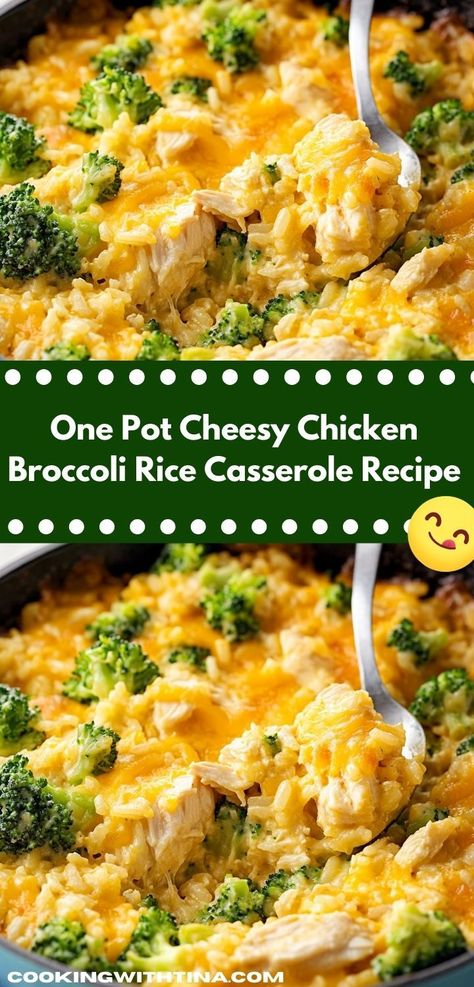 Discover a flavorful and nutritious option for dinner! This One Pot Cheesy Chicken Broccoli Rice Casserole offers an irresistible mix of taste and convenience, making it a go-to recipe for busy weekdays. Cheesy Chicken Broccoli Rice Casserole, Cheesy Rice Casserole, Cheesy Chicken Rice Casserole, Cheesy Chicken Broccoli Rice, Broccoli Cheese Rice Casserole, Chicken Rice Casserole Recipes, Cheese And Broccoli, Cheesy Broccoli Rice Casserole, Cheesy Broccoli Rice