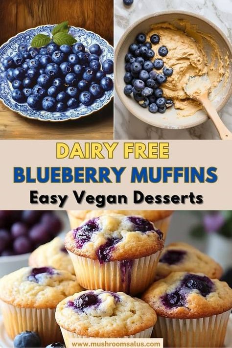 Vegan Gluten Free Muffin Recipes, Vegan Muffins Easy, Plant Based Muffins, Vegan Muffins Healthy, Vegan Blueberry Muffin Recipe, Vegan Gluten Free Muffins, Dairy Free Blueberry Muffins, Easy Vegan Desserts, Dairy Free Muffins